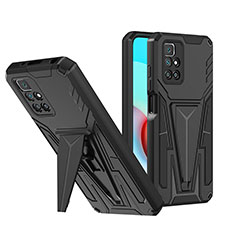 Custodia Silicone e Plastica Opaca Cover con Supporto MQ1 per Xiaomi Redmi 10 (2022) Nero