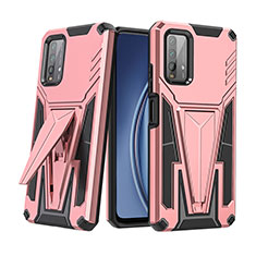 Custodia Silicone e Plastica Opaca Cover con Supporto MQ1 per Xiaomi Redmi 9 Power Oro Rosa