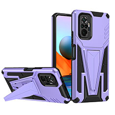 Custodia Silicone e Plastica Opaca Cover con Supporto MQ1 per Xiaomi Redmi Note 10 Pro 4G Viola