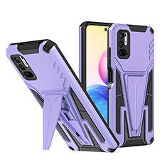 Custodia Silicone e Plastica Opaca Cover con Supporto MQ1 per Xiaomi Redmi Note 11 SE 5G Viola