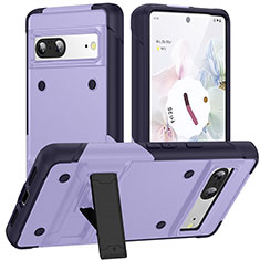 Custodia Silicone e Plastica Opaca Cover con Supporto MQ2 per Google Pixel 7 5G Viola