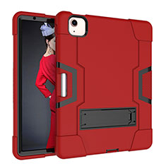 Custodia Silicone e Plastica Opaca Cover con Supporto per Apple iPad Air 5 10.9 (2022) Rosso