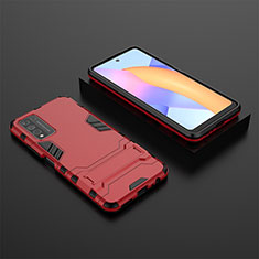 Custodia Silicone e Plastica Opaca Cover con Supporto per Huawei Honor 10X Lite Rosso