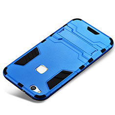 Custodia Silicone e Plastica Opaca Cover con Supporto per Huawei P10 Lite Blu