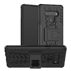 Custodia Silicone e Plastica Opaca Cover con Supporto per LG Stylo 6 Nero