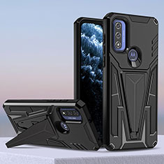 Custodia Silicone e Plastica Opaca Cover con Supporto per Motorola Moto G Pure Nero