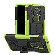Custodia Silicone e Plastica Opaca Cover con Supporto per Nokia 6.2 Verde