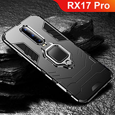 Custodia Silicone e Plastica Opaca Cover con Supporto per Oppo RX17 Pro Nero