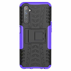 Custodia Silicone e Plastica Opaca Cover con Supporto per Realme 6s Viola