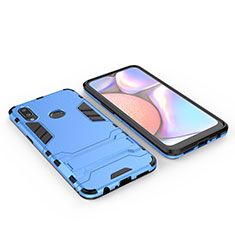 Custodia Silicone e Plastica Opaca Cover con Supporto per Samsung Galaxy A10s Blu