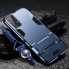 Custodia Silicone e Plastica Opaca Cover con Supporto per Samsung Galaxy A13 4G Blu