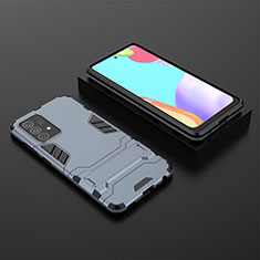 Custodia Silicone e Plastica Opaca Cover con Supporto per Samsung Galaxy A52 4G Blu