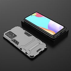Custodia Silicone e Plastica Opaca Cover con Supporto per Samsung Galaxy A52 4G Grigio