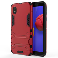 Custodia Silicone e Plastica Opaca Cover con Supporto per Samsung Galaxy M01 Core Rosso