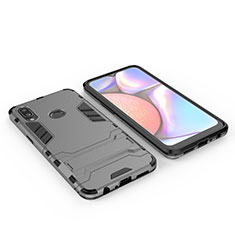 Custodia Silicone e Plastica Opaca Cover con Supporto per Samsung Galaxy M01s Grigio