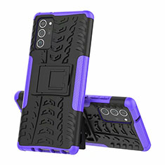 Custodia Silicone e Plastica Opaca Cover con Supporto per Samsung Galaxy Note 20 Ultra 5G Viola