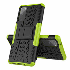 Custodia Silicone e Plastica Opaca Cover con Supporto per Samsung Galaxy S20 Lite 5G Verde