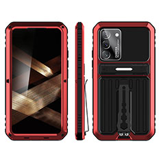 Custodia Silicone e Plastica Opaca Cover con Supporto per Samsung Galaxy S24 5G Rosso