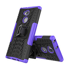 Custodia Silicone e Plastica Opaca Cover con Supporto per Sony Xperia XA2 Ultra Viola