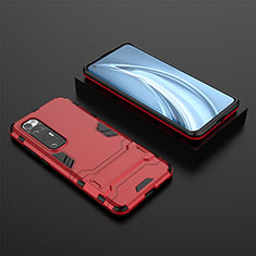 Custodia Silicone e Plastica Opaca Cover con Supporto per Xiaomi Mi 10S 5G Rosso