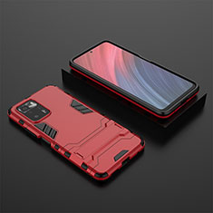 Custodia Silicone e Plastica Opaca Cover con Supporto per Xiaomi Redmi Note 10 Pro 5G Rosso