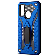 Custodia Silicone e Plastica Opaca Cover con Supporto R01 per Huawei Nova Lite 3 Plus Blu