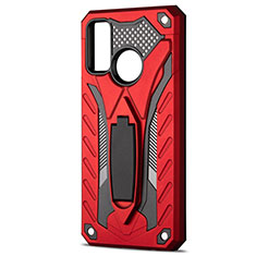 Custodia Silicone e Plastica Opaca Cover con Supporto R01 per Huawei Nova Lite 3 Plus Rosso