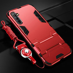 Custodia Silicone e Plastica Opaca Cover con Supporto R01 per Realme X50 Pro 5G Rosso