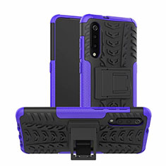 Custodia Silicone e Plastica Opaca Cover con Supporto R01 per Samsung Galaxy A70 Viola