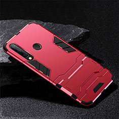 Custodia Silicone e Plastica Opaca Cover con Supporto R02 per Huawei Honor 10i Rosso