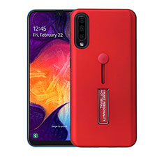 Custodia Silicone e Plastica Opaca Cover con Supporto R04 per Samsung Galaxy A70 Rosso