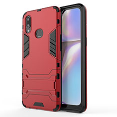 Custodia Silicone e Plastica Opaca Cover con Supporto T01 per Samsung Galaxy A10s Rosso
