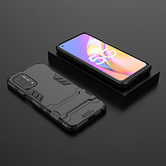 Custodia Silicone e Plastica Opaca Cover con Supporto T02 per OnePlus Nord N200 5G Nero