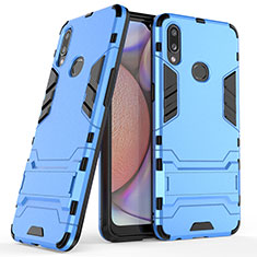 Custodia Silicone e Plastica Opaca Cover con Supporto T02 per Samsung Galaxy A10s Blu