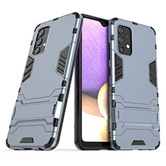 Custodia Silicone e Plastica Opaca Cover con Supporto T02 per Samsung Galaxy A32 5G Blu