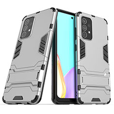 Custodia Silicone e Plastica Opaca Cover con Supporto T02 per Samsung Galaxy A52 5G Grigio