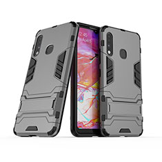 Custodia Silicone e Plastica Opaca Cover con Supporto T02 per Samsung Galaxy A70E Grigio