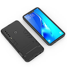 Custodia Silicone e Plastica Opaca Cover con Supporto T02 per Samsung Galaxy A9 Star Pro Nero