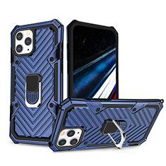 Custodia Silicone e Plastica Opaca Cover con Supporto YF1 per Apple iPhone 14 Pro Max Blu