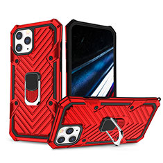 Custodia Silicone e Plastica Opaca Cover con Supporto YF1 per Apple iPhone 15 Pro Max Rosso