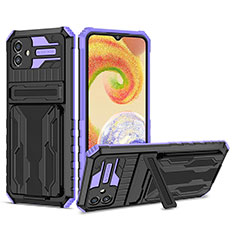 Custodia Silicone e Plastica Opaca Cover con Supporto YF1 per Samsung Galaxy A04E Viola