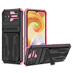 Custodia Silicone e Plastica Opaca Cover con Supporto YF1 per Samsung Galaxy A05 Rosa