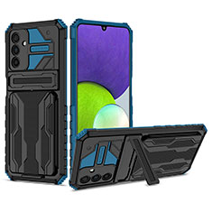 Custodia Silicone e Plastica Opaca Cover con Supporto YF1 per Samsung Galaxy A13 5G Blu