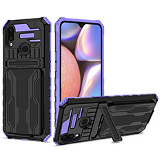 Custodia Silicone e Plastica Opaca Cover con Supporto YF1 per Samsung Galaxy M01s Viola