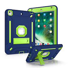 Custodia Silicone e Plastica Opaca Cover con Supporto YJ1 per Apple iPad Mini 4 Blu