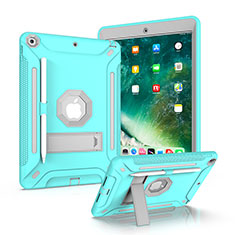 Custodia Silicone e Plastica Opaca Cover con Supporto YJ2 per Apple iPad 10.2 (2019) Azzurro