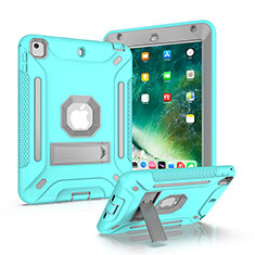 Custodia Silicone e Plastica Opaca Cover con Supporto YJ2 per Apple iPad Mini 5 (2019) Azzurro