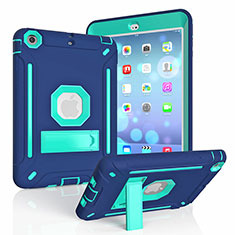 Custodia Silicone e Plastica Opaca Cover con Supporto YJ2 per Apple iPad Mini Blu