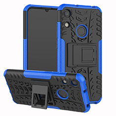 Custodia Silicone e Plastica Opaca Cover con Supporto Z01 per Huawei Y6s Blu