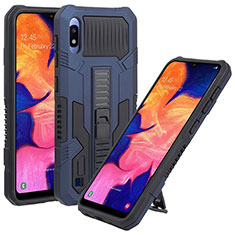 Custodia Silicone e Plastica Opaca Cover con Supporto ZJ1 per Samsung Galaxy A10 Blu